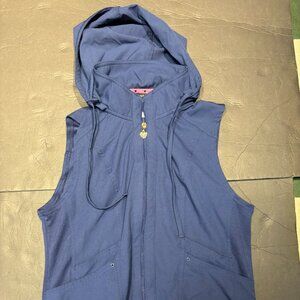 HeartSoul Women’s Navy Scrub Vest – Size S, Zip Front, Dri-Fit, Multi-Pocket